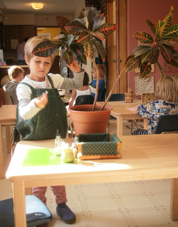 Girl with plant